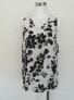 1.State Women's V Neck Sleeveless Floral Lace up Back Blouse Black Ivory Size M