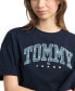 ფოტო #3 პროდუქტის Women's Cotton Oversized Cropped Tartan Graphic T-Shirt