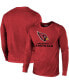 Фото #1 товара Arizona Cardinals Lockup Tri-Blend Long Sleeve T-shirt - Cardinal