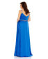 Фото #4 товара Plus Size Beaded Belt Faux Wrap A Line Gown