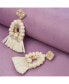 ფოტო #2 პროდუქტის Women's White Tassel Drop Earrings