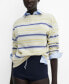 ფოტო #1 პროდუქტის Women's Round-Neck Striped Sweater