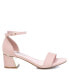 ფოტო #3 პროდუქტის Women's Heeled Suede Sandals By Pink