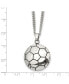 Фото #3 товара Chisel antiqued Soccer Ball Pendant Curb Chain Necklace