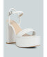 Cruella white block heel platform sandals