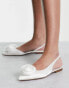 Фото #2 товара ASOS DESIGN Lovable 3D Rose slingback ballet flats in ivory