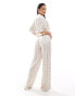 The Couture Club co-ord emblem print wide leg trousers in beige Бежевый, M - фото #3