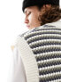 Фото #5 товара Bershka textured stripe knitted vest in ecru