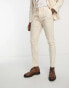 Фото #2 товара ASOS DESIGN wedding skinny suit trouser in linen mix in gingham in camel
