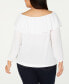 Фото #4 товара Plus Size Ruffled Off-The-Shoulder Top