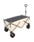 Фото #8 товара Folding Wagon, Heavy Duty Utility Beach Wagon Cart for Sand with Big Wheels, Adjustable Handle&Drink Holders for Shopping, Camping,Garden and Outdoor