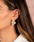 Pave Triple Ball X Imitation Pearl on the Ear Stud Earring