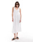 ASOS DESIGN scoop neck smock midi dress in white