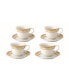 Фото #1 товара Floral 8 Piece 8oz Tea or Coffee Cup and Saucer Set, Service for 4