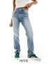 Фото #1 товара Stradivarius STR Petite comfort fit straight leg jean in mid blue