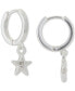 ფოტო #5 პროდუქტის Tri-Tone 3-Pc. Set Crystal & Star Charm Hoop & Threader Earrings