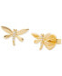 Фото #1 товара Gold-Tone Pavé Dragonfly Stud Earrings