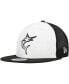 ფოტო #2 პროდუქტის Men's White, Black Miami Marlins 2023 On-Field Batting Practice 59FIFTY Fitted Hat