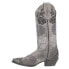 Laredo Sylvan Floral Embroidery Snip Toe Cowboy Womens Grey Casual Boots 54272