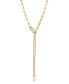 ფოტო #3 პროდუქტის Women's 14K Gold-Tone Plated Y-Shaped Lariat Crystal Lock Necklace