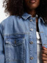 COLLUSION Unisex oversized denim jacket in medium blue