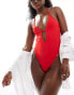 Free Society cut out swimsuit in red