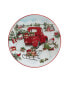 Red Truck Snowman 4 Piece Canape Plate Set