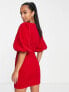 ASOS DESIGN Petite cord corset mini dress in red