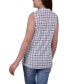 Фото #2 товара Women's Petite Sleeveless Notch Collar Button Front Blouse