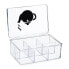 Фото #9 товара Хранение продуктов Relaxdays прозрачная чайная коробка с 6 отделениями