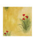 Pablo Esteban Red Flowers on Yellow Canvas Art - 36.5" x 48"