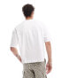 ASOS DESIGN oversized boxy t-shirt with seam details in white Белый, L - Chest 42 - фото #3