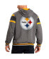 ფოტო #2 პროდუქტის Men's Black, Gray Pittsburgh Steelers Extreme Full Back Reversible Hoodie Full-Zip Jacket