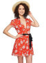 Фото #1 товара Lovers+Friends 241214 Womens Cassidy Floral V-Neck A-Line Dress Red Size X-Large