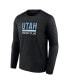 Men's Black Utah Hockey Club Secondary Logo Long Sleeve T-Shirt