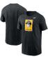 Фото #1 товара Men's Black Pittsburgh Pirates Cooperstown Collection Logo T-shirt