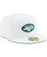 ფოტო #2 პროდუქტის Men's White New York Jets Omaha 59FIFTY Fitted Hat