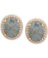 ფოტო #1 პროდუქტის Gold-Tone Oval Stone Stud Earrings