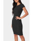 ფოტო #3 პროდუქტის Women's Rib Knee Length T Shirt Dress