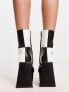 Lamoda Wait A Minute platform ankle boots in patched monochrome