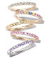Фото #3 товара Watercolors by EFFY® Multi-Sapphire Band (5/8 ct. t.w.) in 14k White Gold