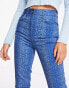 Фото #3 товара COLLUSION x008 flare jeans in blue snake print