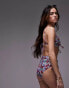 Фото #4 товара Topshop mix and match frill bikini bottoms in blurred floral print