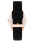 Women's Quartz Black Textured Silicone Band Watch, 40mm