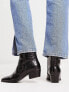 Glamorous Wide Fit western ankle boots in black croc