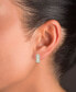 ფოტო #2 პროდუქტის Cubic Zirconia Baguette & Round Small Half Hoop Earrings in Sterling Silver & 14k Gold-Plate