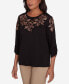 Фото #3 товара Petite Rue Rivoli Leaf Embroidered Sweater Top with Ruched Sleeves