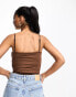 NA-KD tight mesh bodysuit in brown