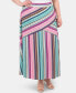 Фото #1 товара Plus Size Pull-On Striped Skirt