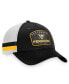 ფოტო #2 პროდუქტის Men's Black, White Pittsburgh Penguins Fundamental Striped Trucker Adjustable Hat